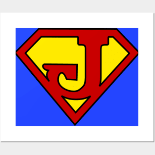 Superhero Symbol Letter J Posters and Art